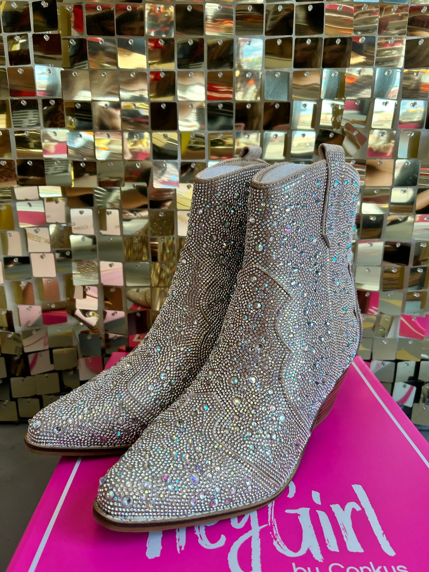 Glam Girl Rhinestone Booties