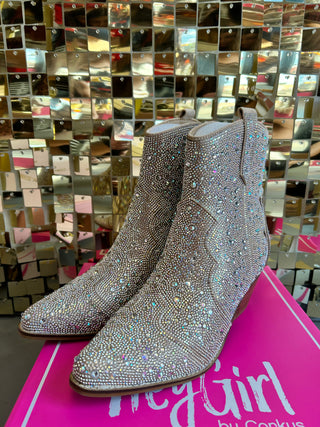 Glam Girl Rhinestone Booties