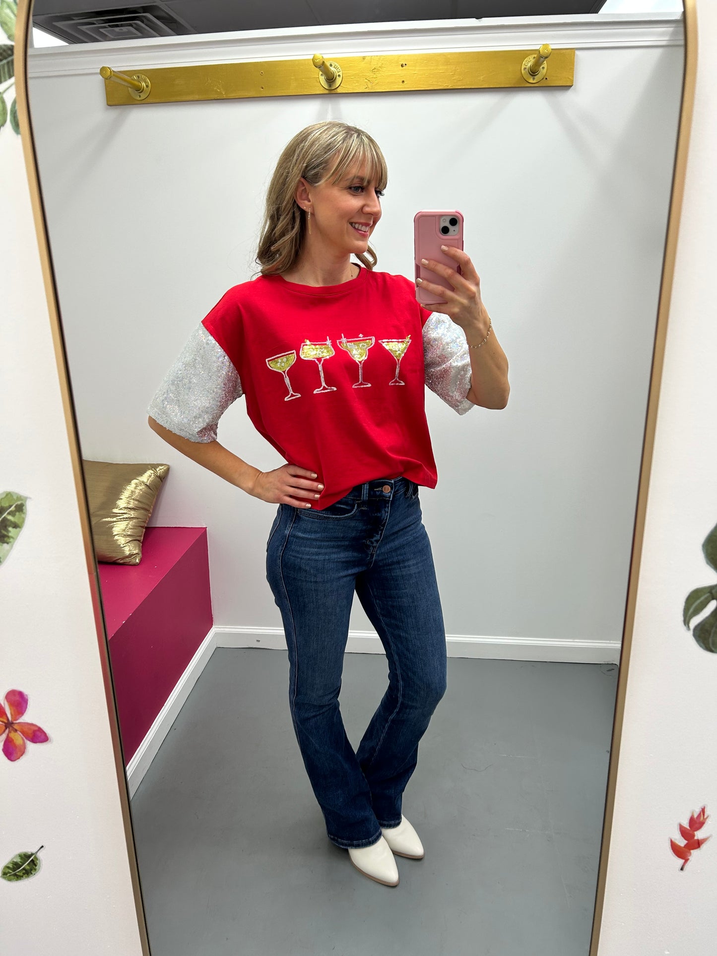 Cocktail Time Crop Tee