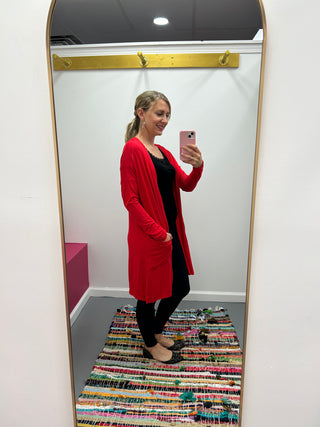 Red Bouncy Cardigan