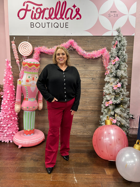 Curvy HW Straight Jeans Heart Pockets