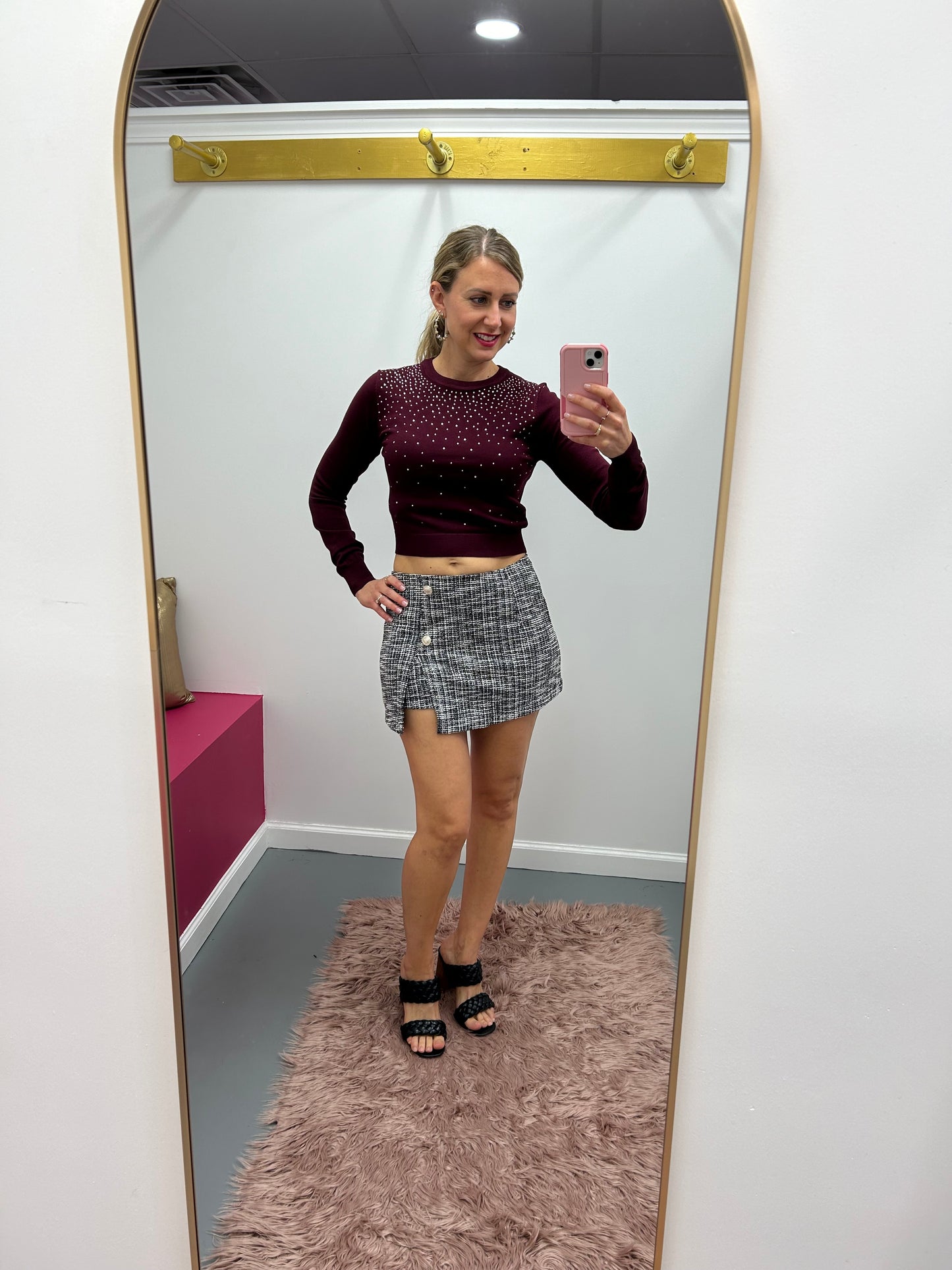 Tweed Skorts Black