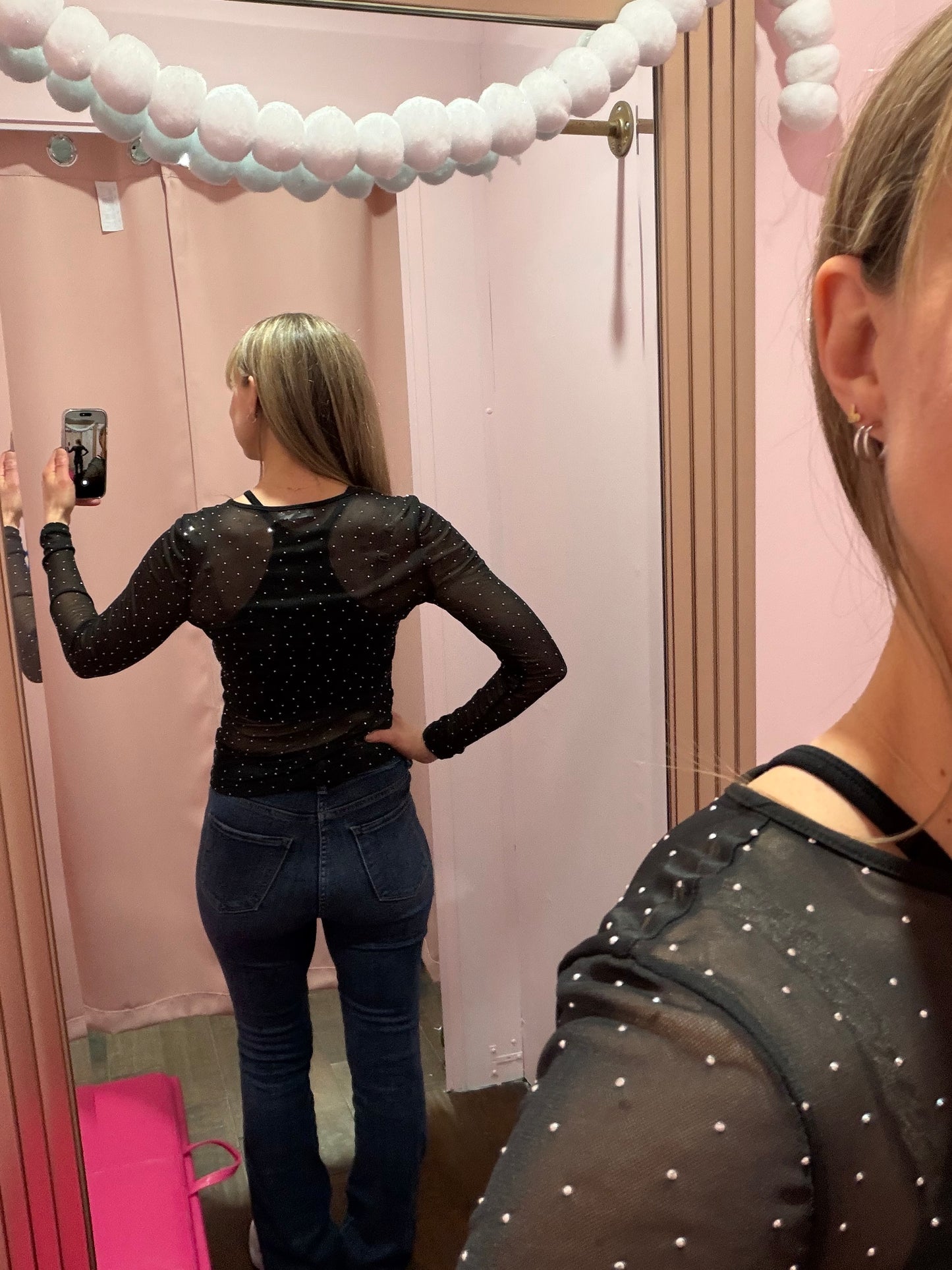 Sparkle Long Sleeve Top Black