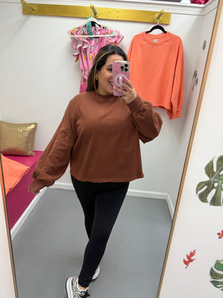 Balloon Sleeve Sweatshirt Cocoa