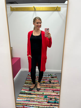 Red Bouncy Cardigan