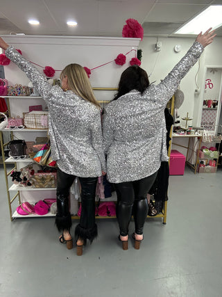 Silver Sequin Blazer