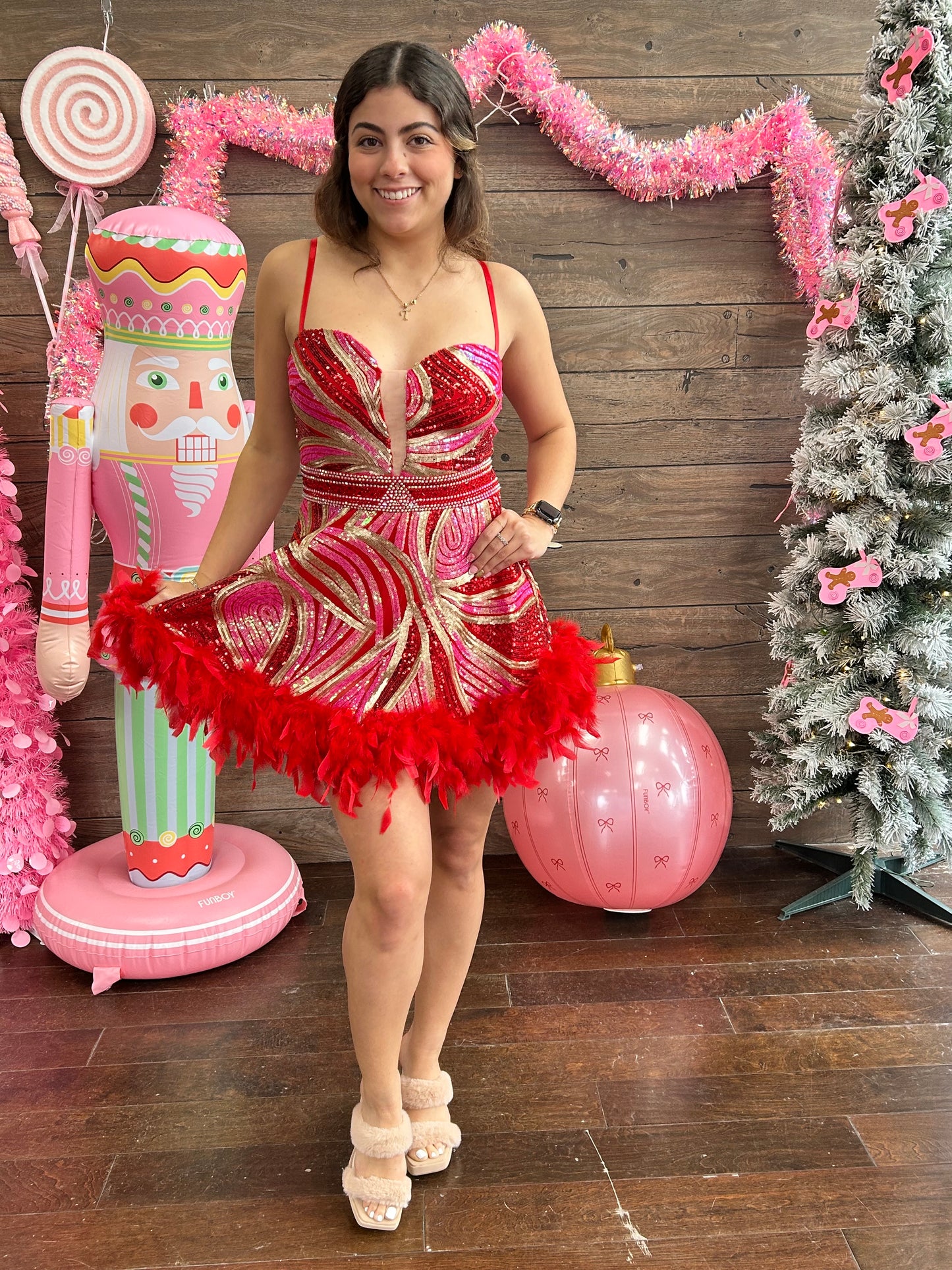 Sparkle Feather Dress Skort