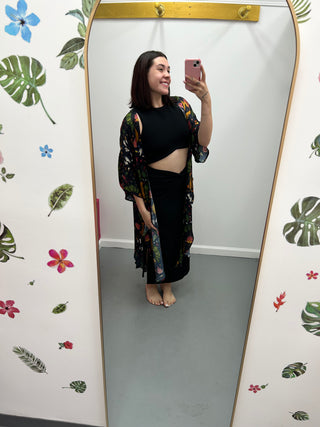 Crop Top Double Lined Black