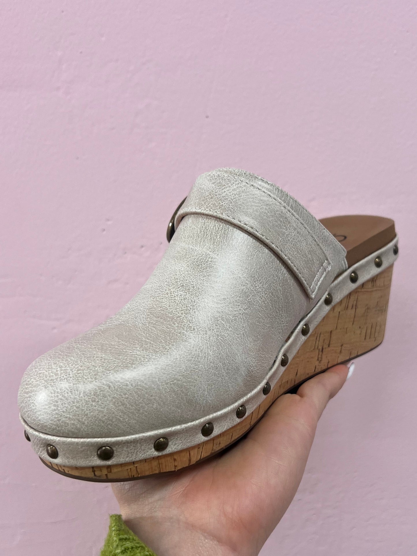 Ivory Closed Toe Wedges