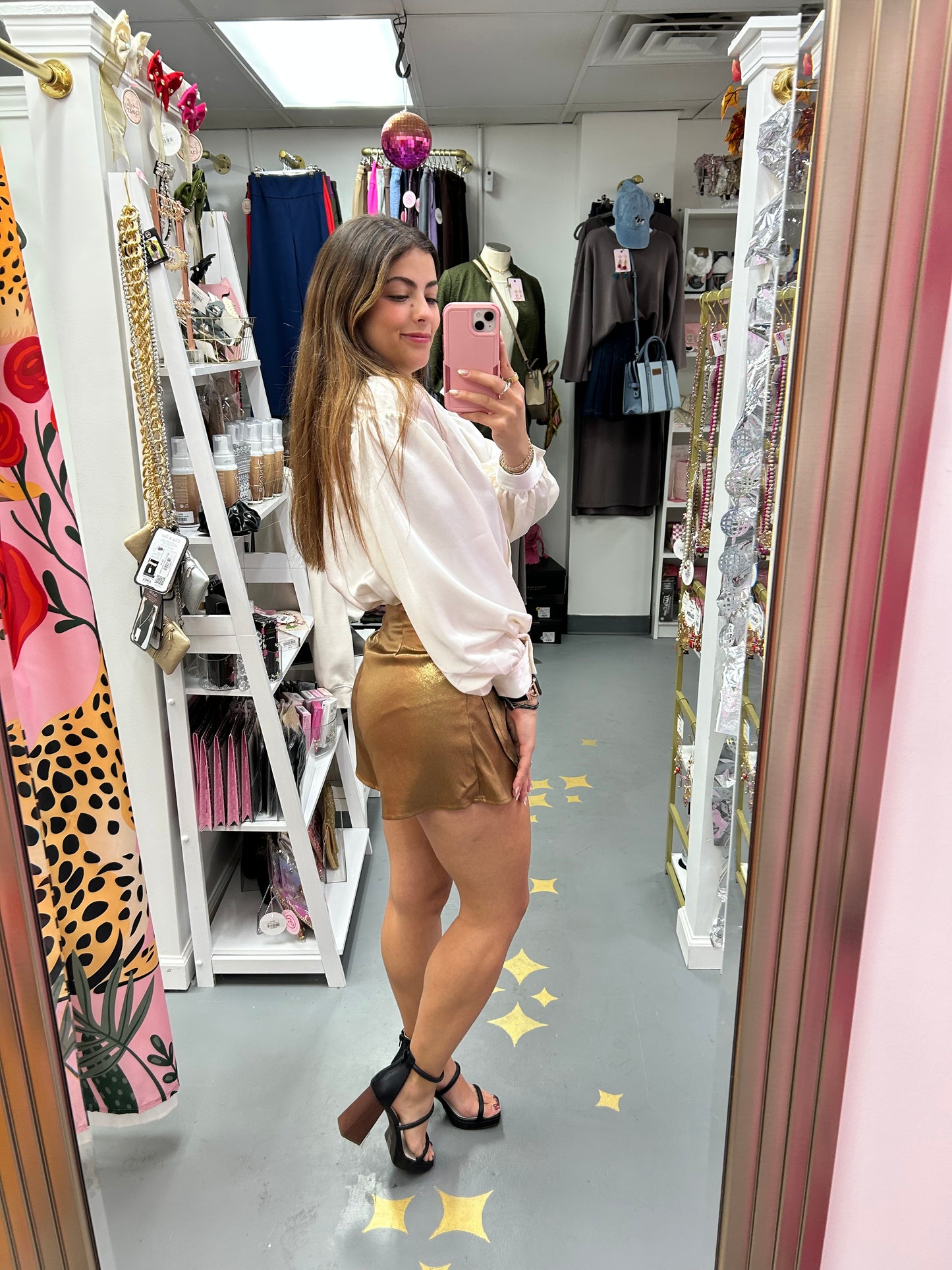 Mini Wrap Skort Gold