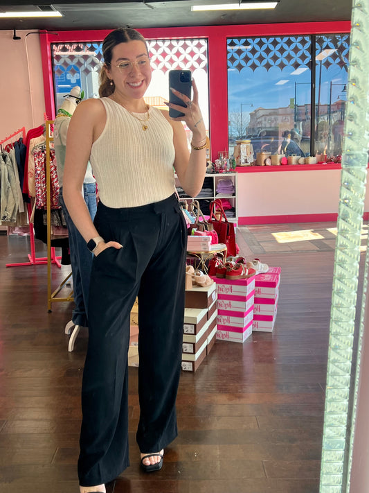 Sweater Knit Tank Ivory