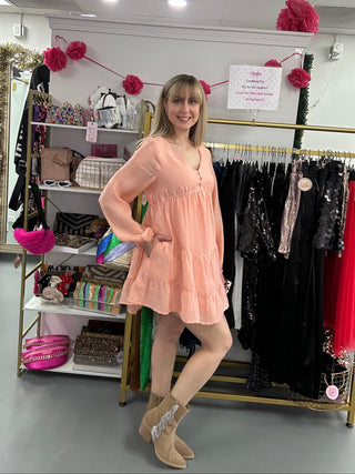Babydoll Mini Dress Peach