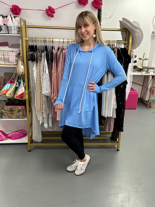 Hoodie Comfy Tunic Blue
