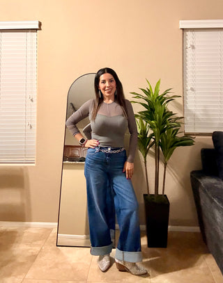 After Hours Mesh Top Charcoal