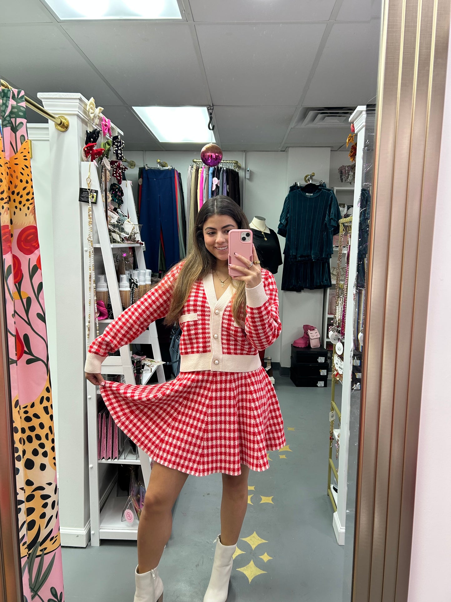 Peppermint Check Cardigan