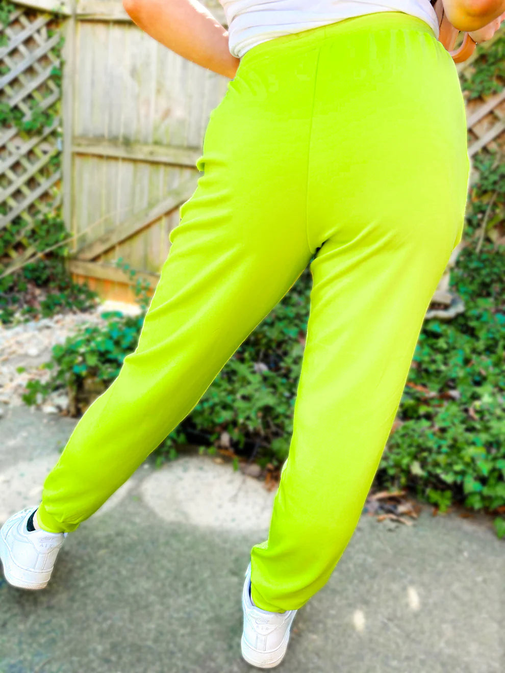 Two Tone Joggers Lime