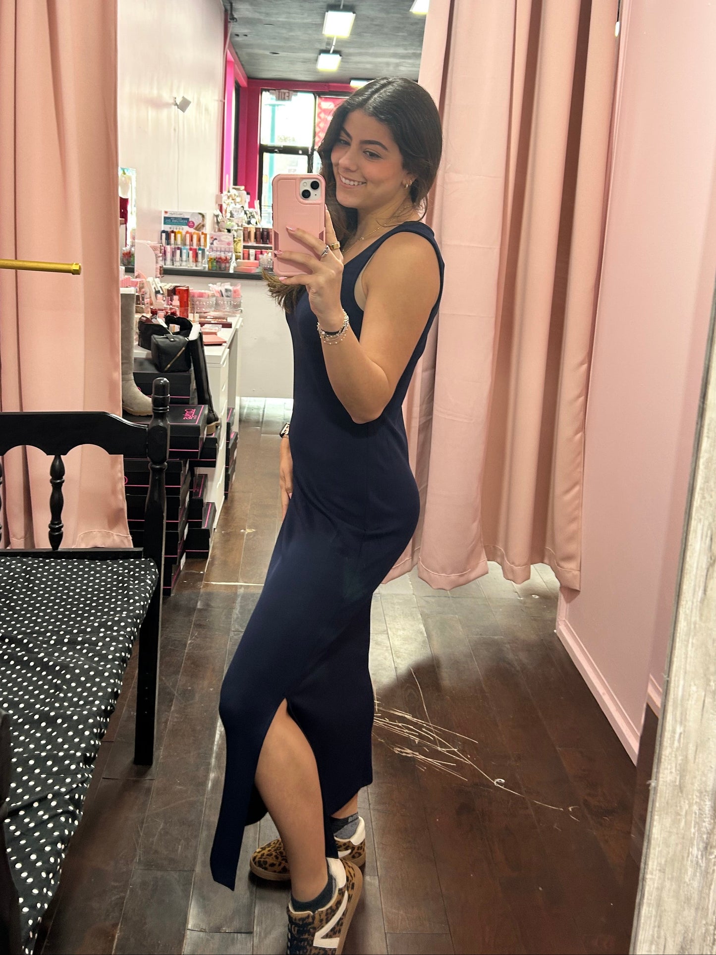 Luxe Tank Maxi Dress Navy