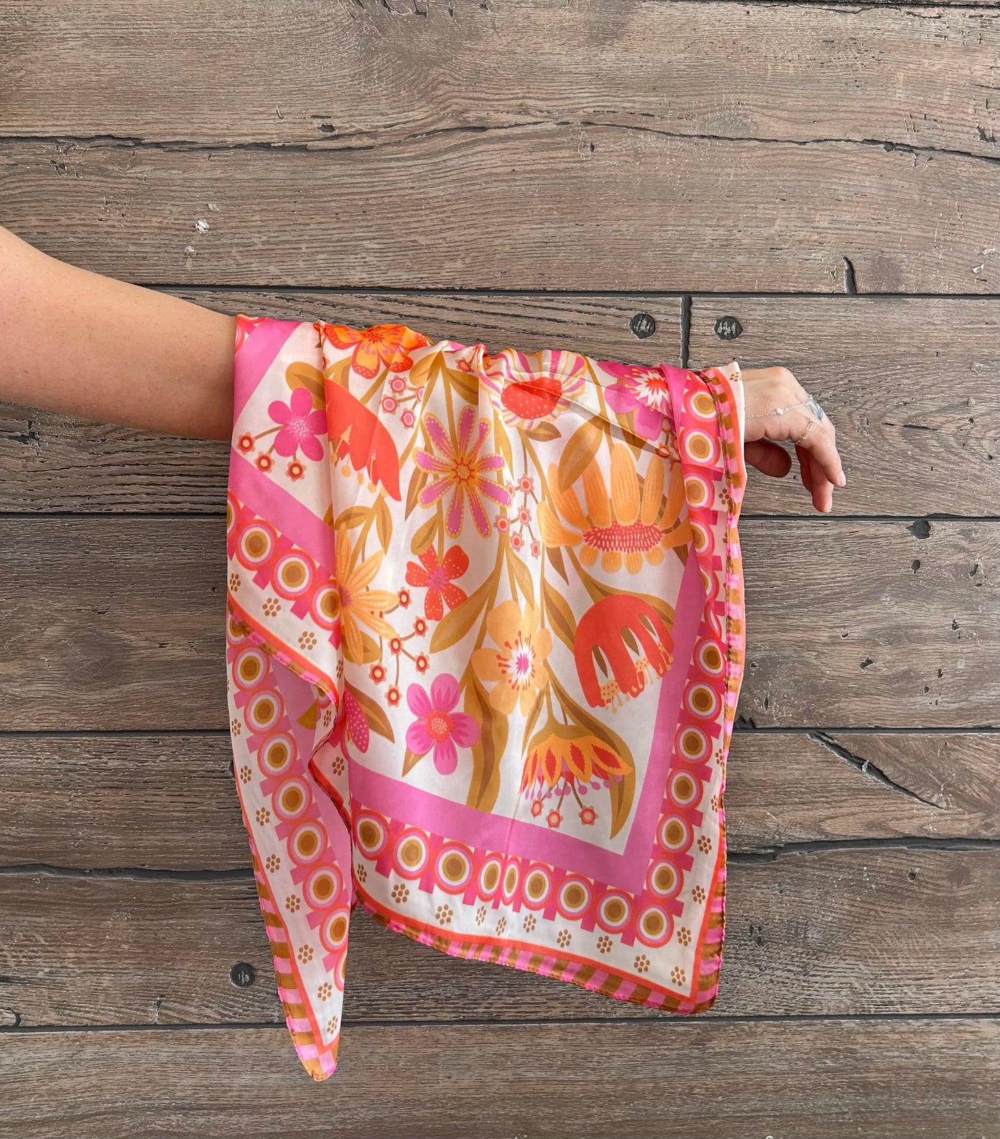 Flower Market Bandana Scarf - Pink