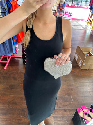 Dripping Sparkle Clutch Black