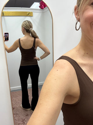 Ribbed Reversible Tank Cocoa