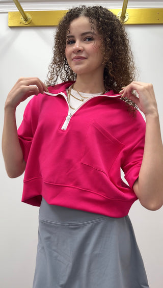 Half Zip Polo Pink