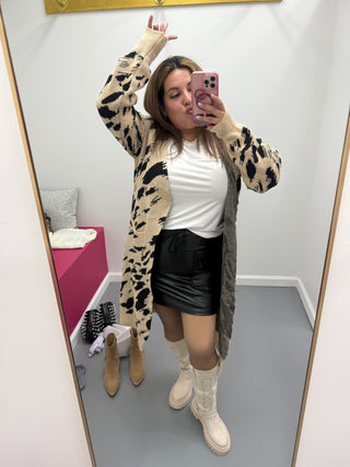 Abstract Animal Print Cardigan