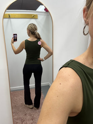 Boat Neck Tank Green
