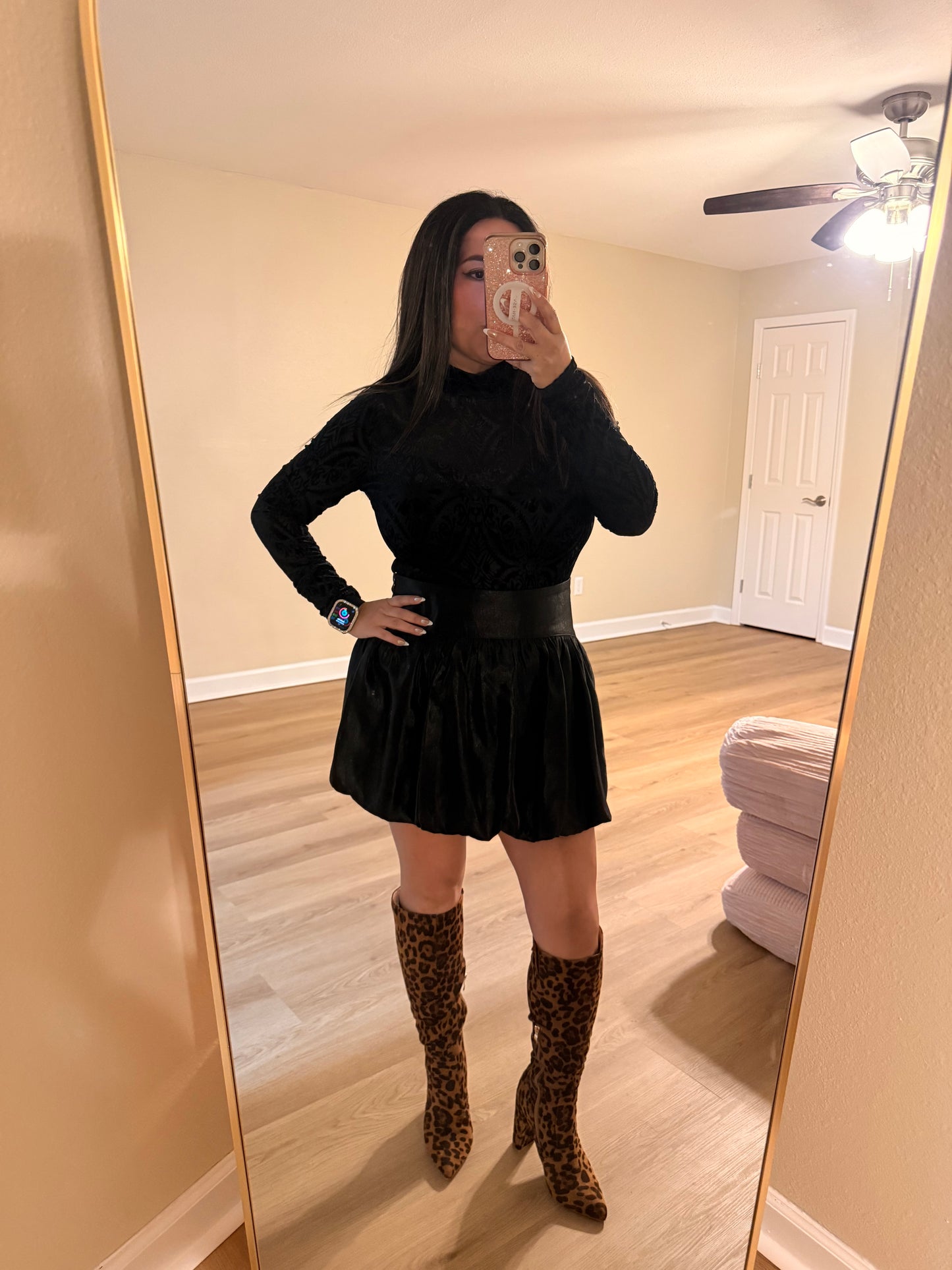 Leopard Print Knee-High Boot