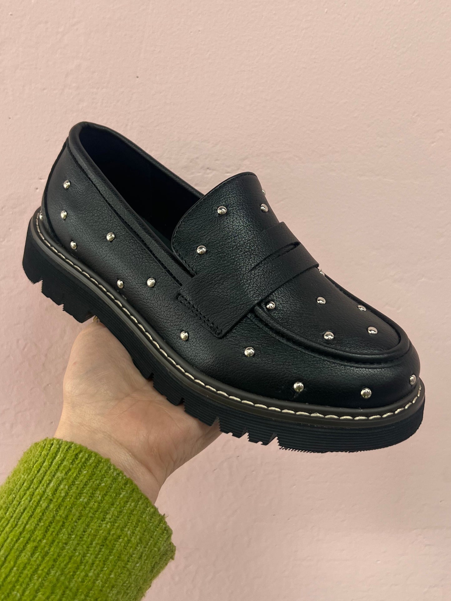 Black Studded Loafer
