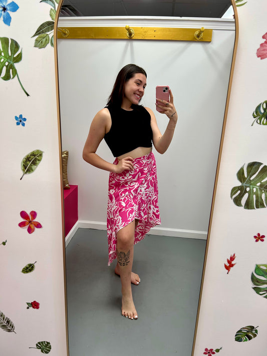 Crop Top Double Lined Black