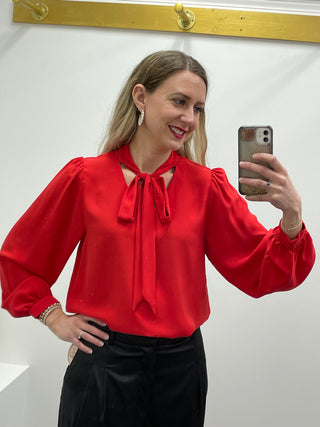LS Ribbon Tie Top Red