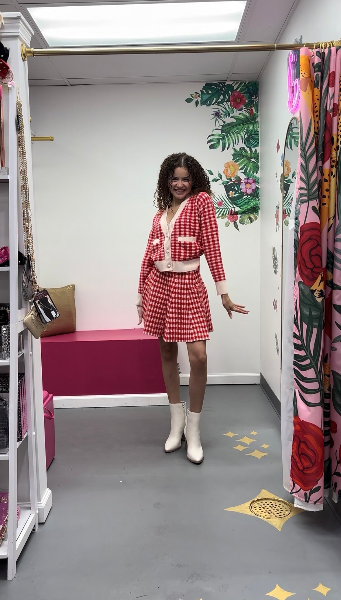 Peppermint Check Cardigan