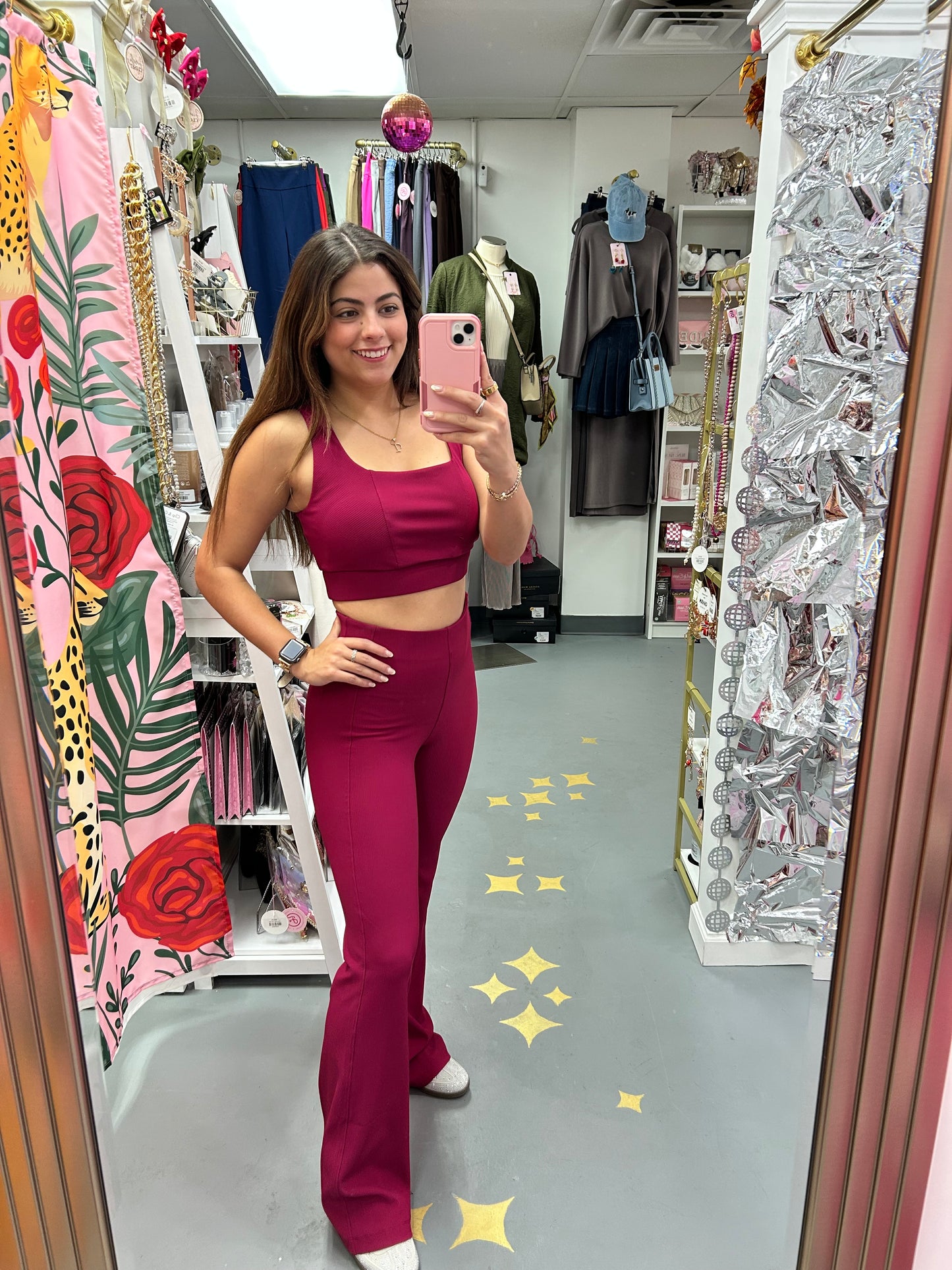 Pintuck Leggings Pomegranate