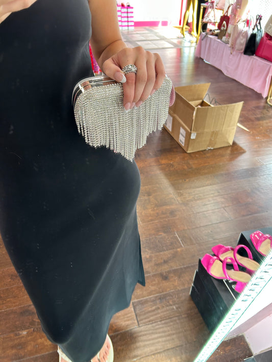 Dripping Sparkle Clutch Gold