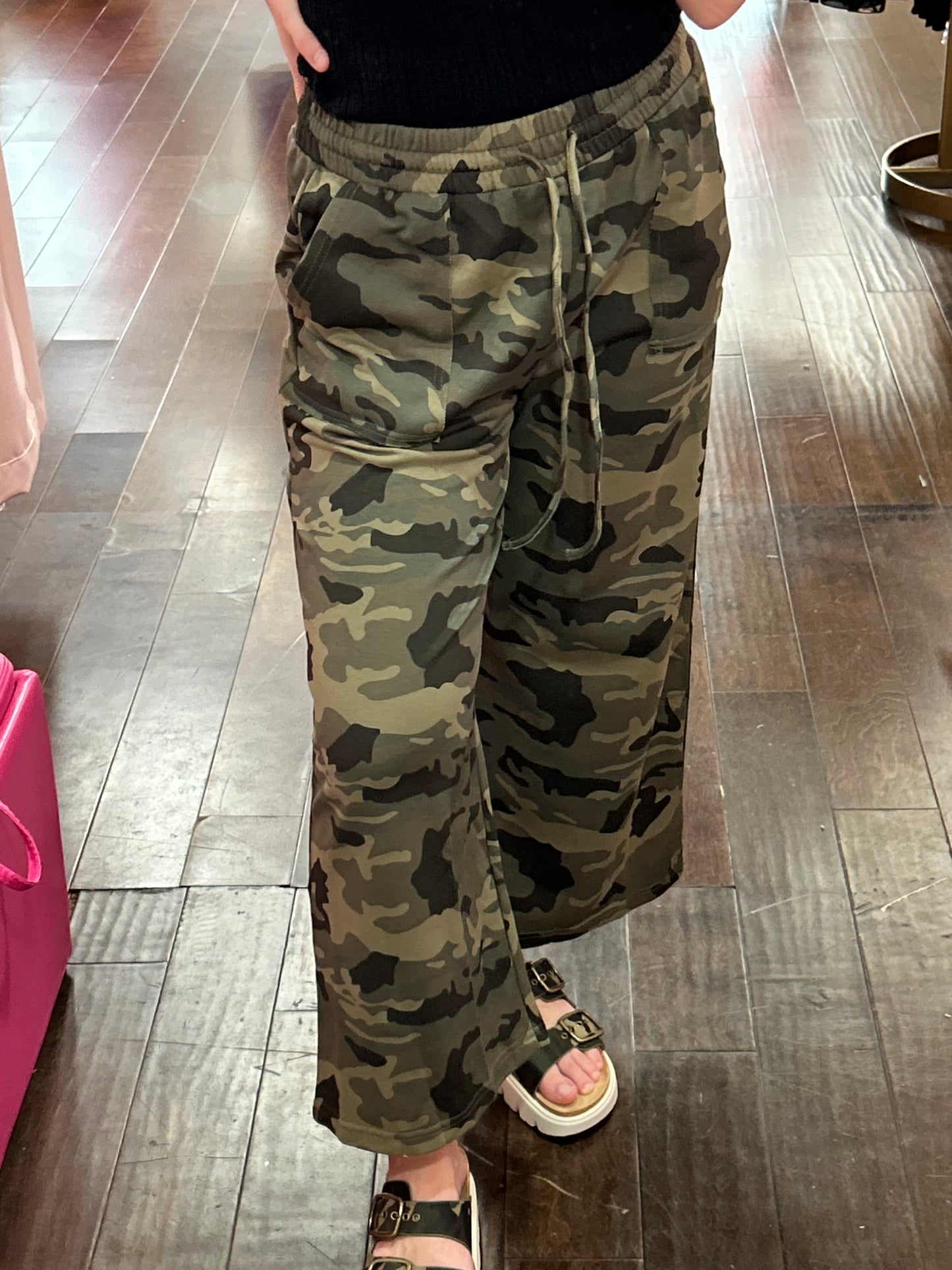 Camo Crush Wide Leg Sweatpants