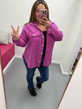Ribbed Blouse Magenta