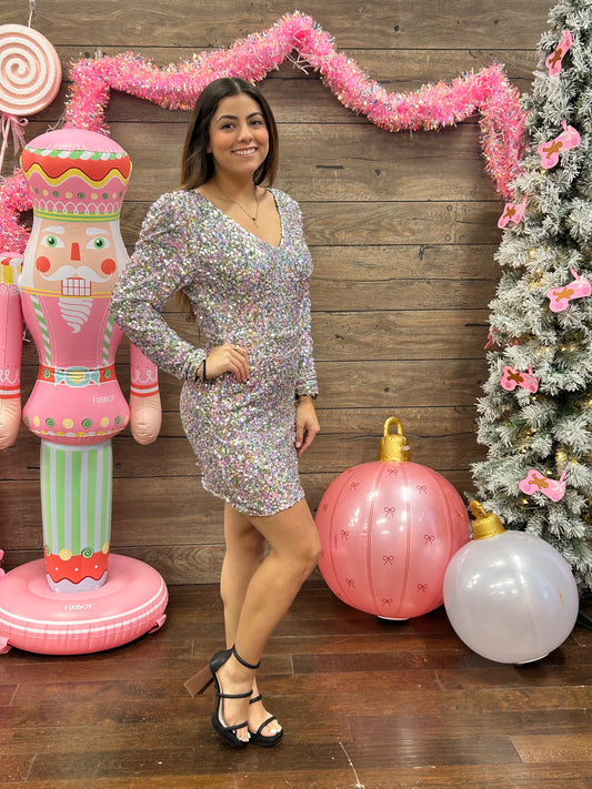 Sequin Mini Dress Multi