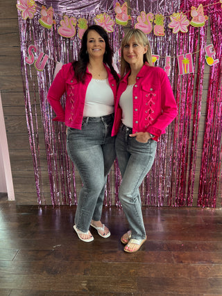 Magenta Denim Jacket