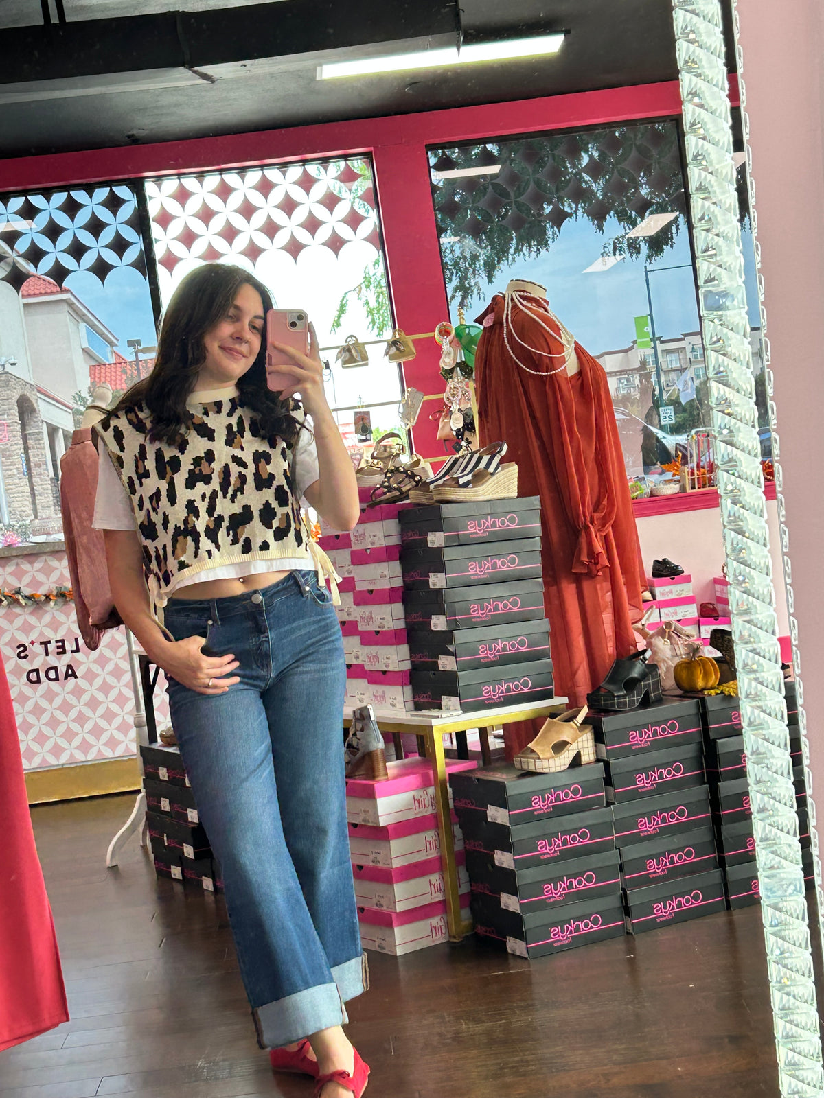 Leopard Shirt Vest Combo