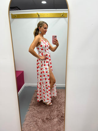 White Floral Long Dress