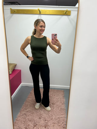 Boat Neck Tank Green