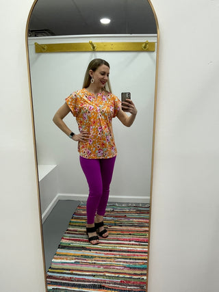 Skinny Ponte Pants 26" Magenta