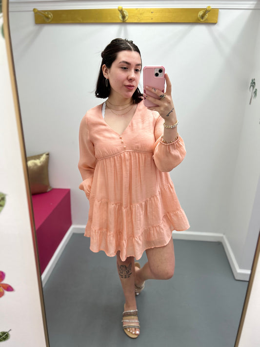 Babydoll Mini Dress Peach
