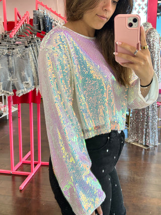Sequins Long Sleeve Top