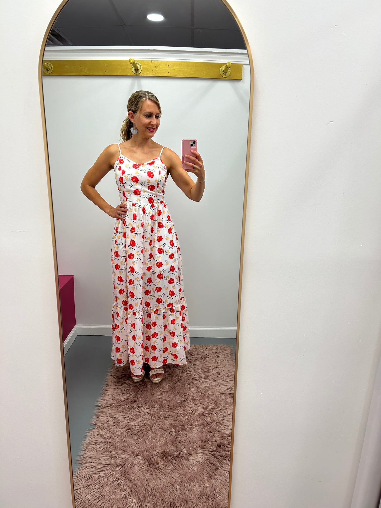 White Floral Long Dress