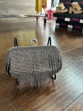 Dripping Sparkle Clutch Black