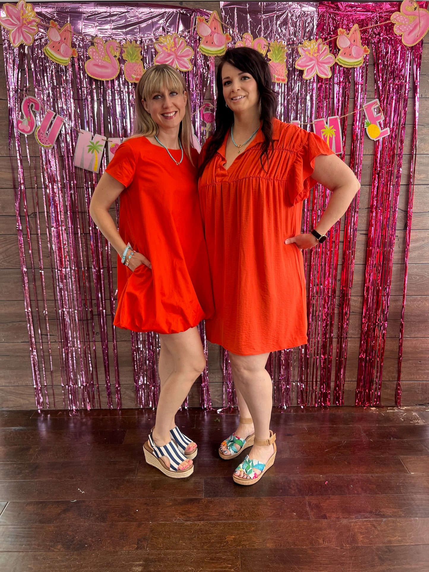 Curvy Coral Breeze Dress
