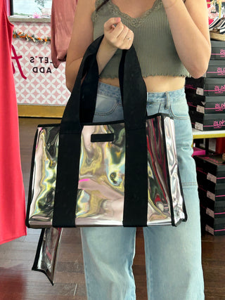 Silver Chrome Jelly Tote Bag