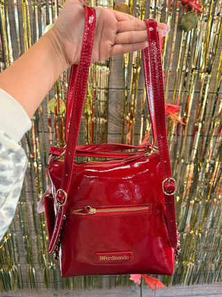 Ribbon Convertible Hobo Backpack Scarlet