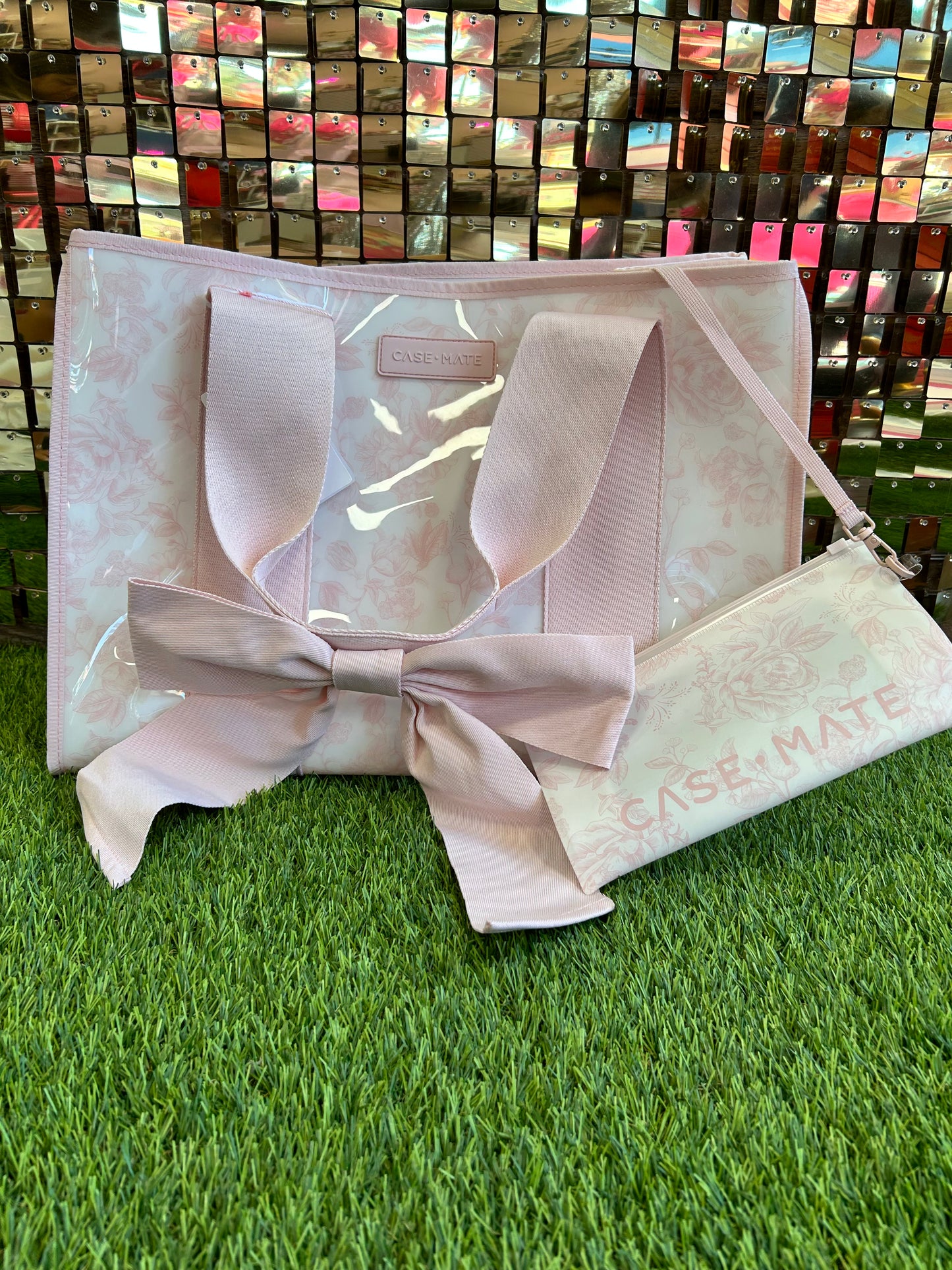 Afternoon Rosé Bow Jelly Tote Bag